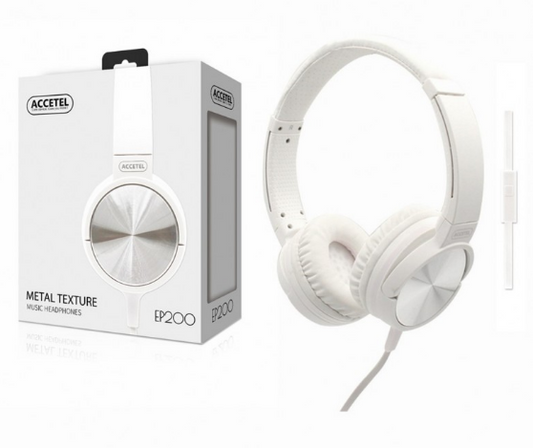 Auricular Casco con Micrófono y Botón Multifunción - Blanco