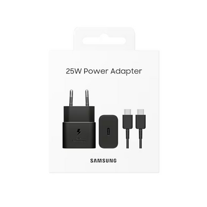 Cargador Samsung | 25W con cable Negro Ultra rápido