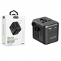 UC606B Adaptador Enchufe de Viaje Internacional con Dos Puertos USB-C y USB-A 2.4A - Negro