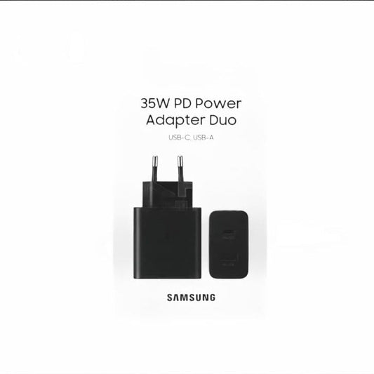 Cargador Samsung original DUO, 35W, PD 3.0, Sin cable